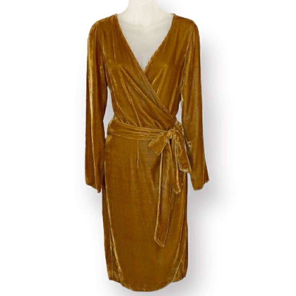 Free People x CP Shades Once Dance Gold Wrap Dress Sz M